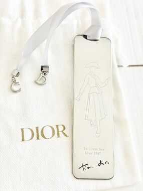 Dior 1947 Vintage Tailleur Silver Bookmark w Dust Bag